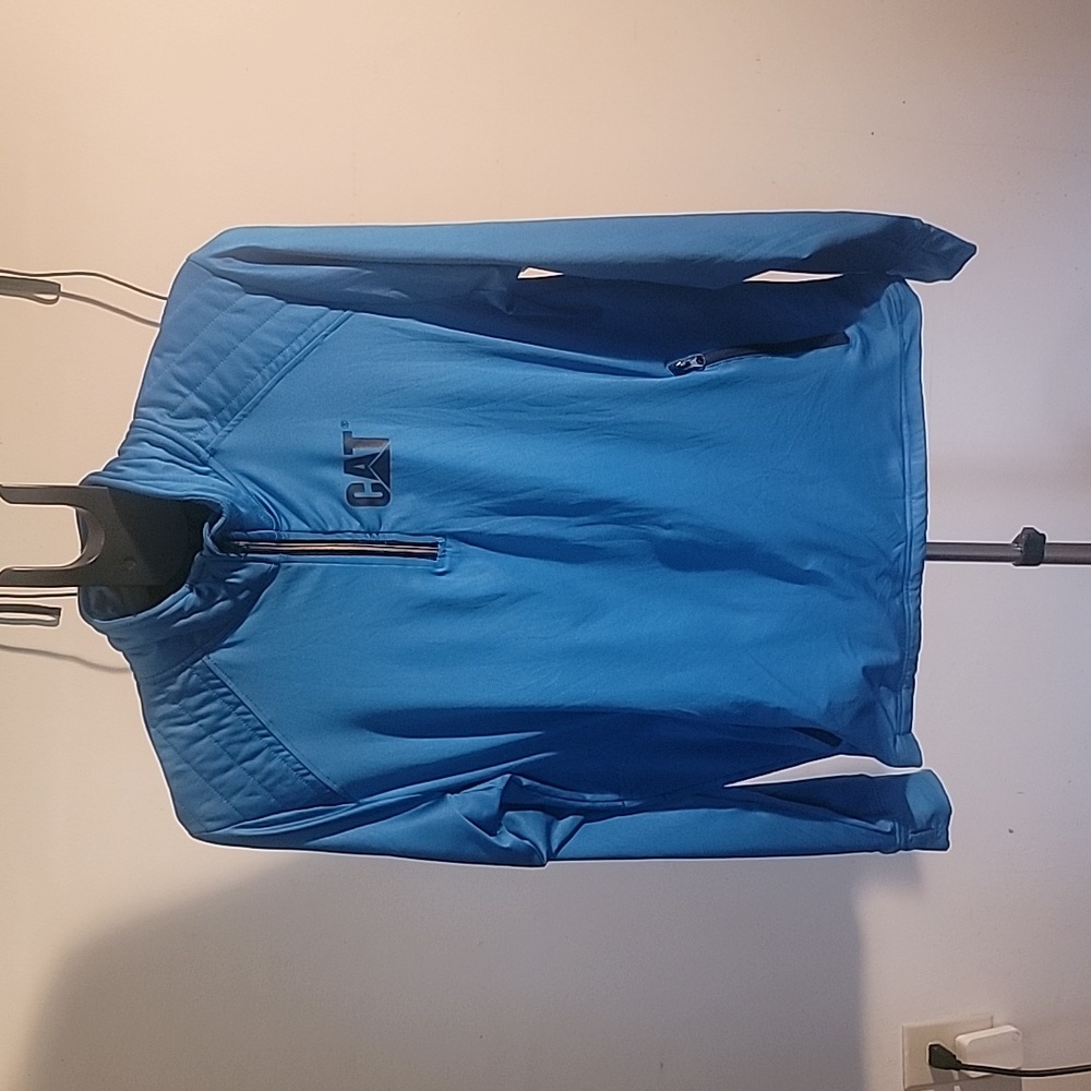 Vintage Men's Cat Caterpillar Logo 1/4 Zip Jacket, Co… Gem